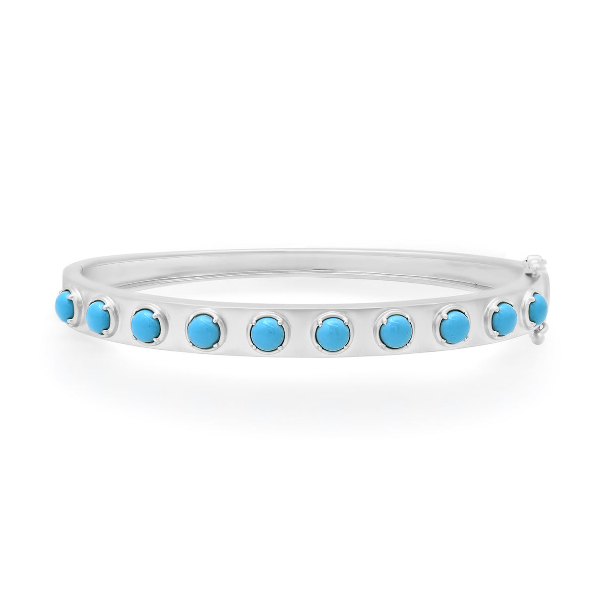 Matte Gold & Cabochon Gemstone Bangle Bracelet