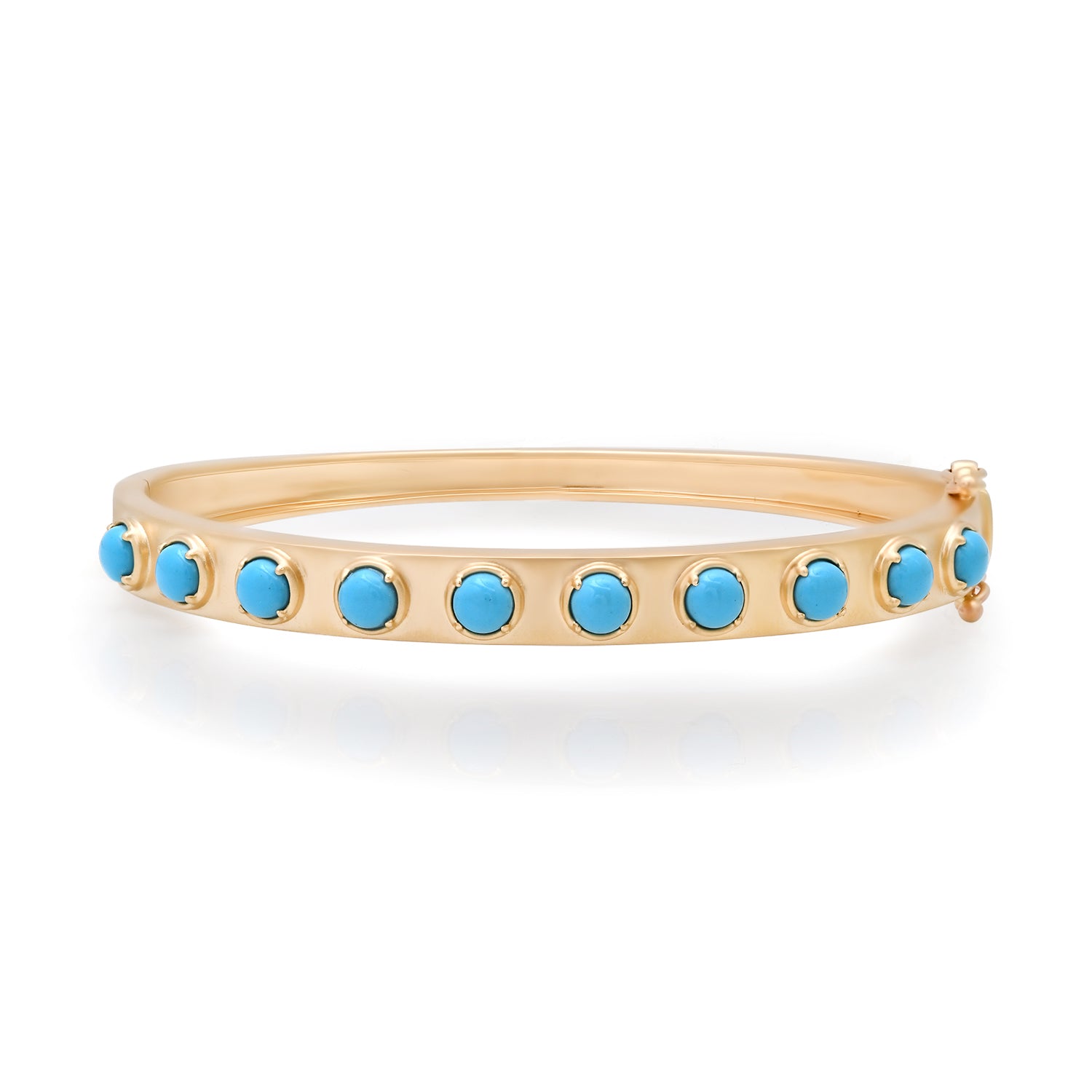 Matte Gold & Cabochon Gemstone Bangle Bracelet