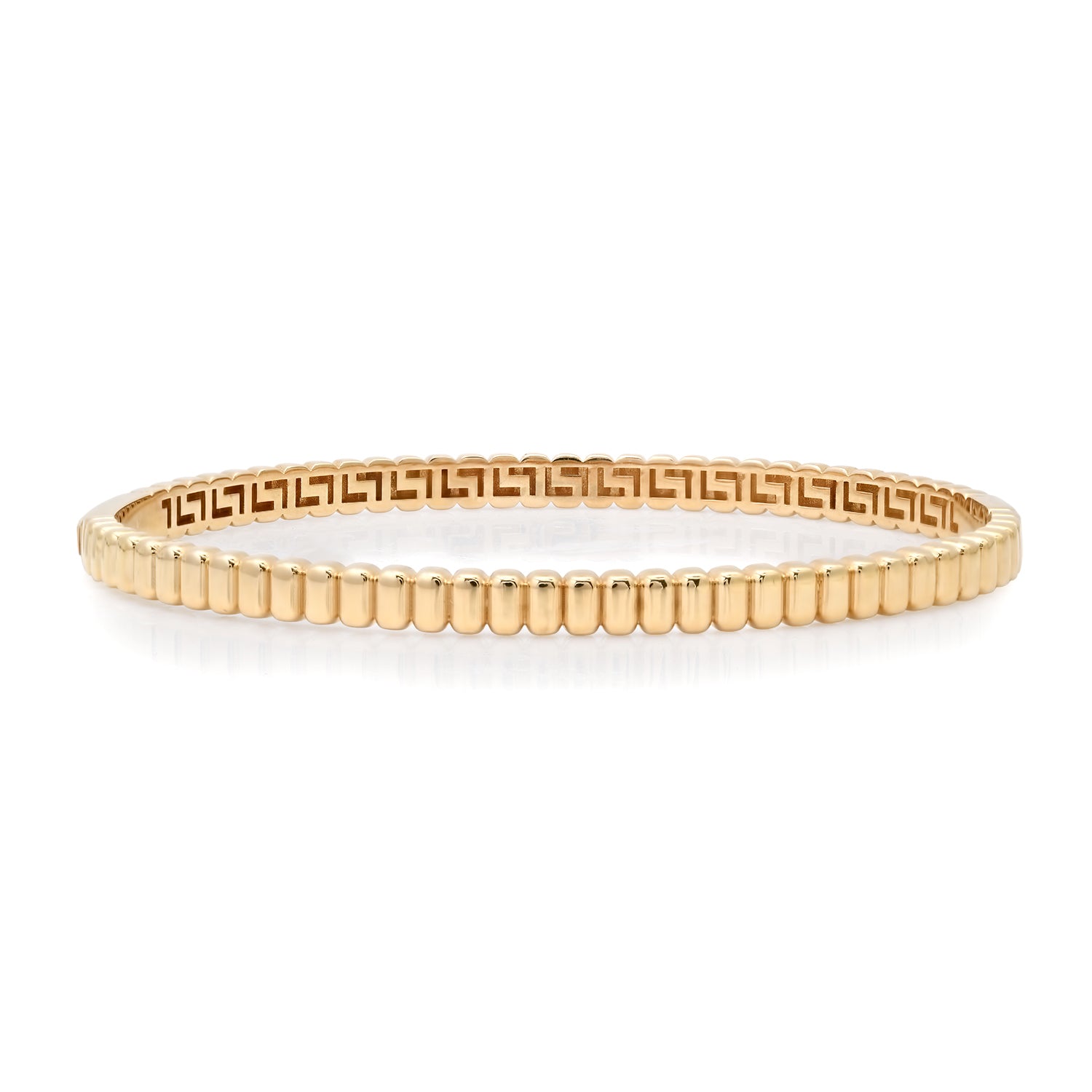 Ribbed Gold Bangle Bracelet