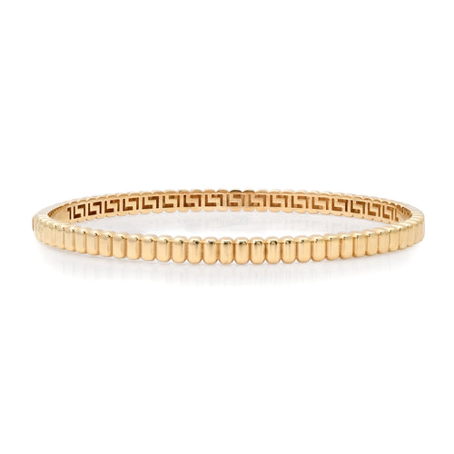 Ribbed Gold Bangle Bracelet