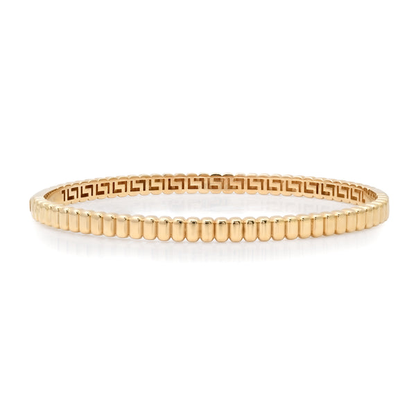 Ribbed Gold Bangle Bracelet