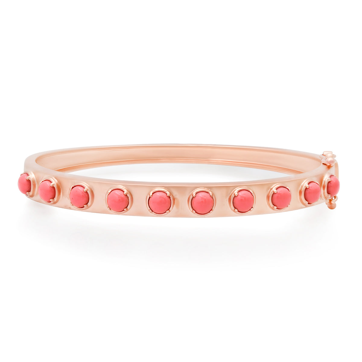 Matte Gold & Cabochon Gemstone Bangle Bracelet