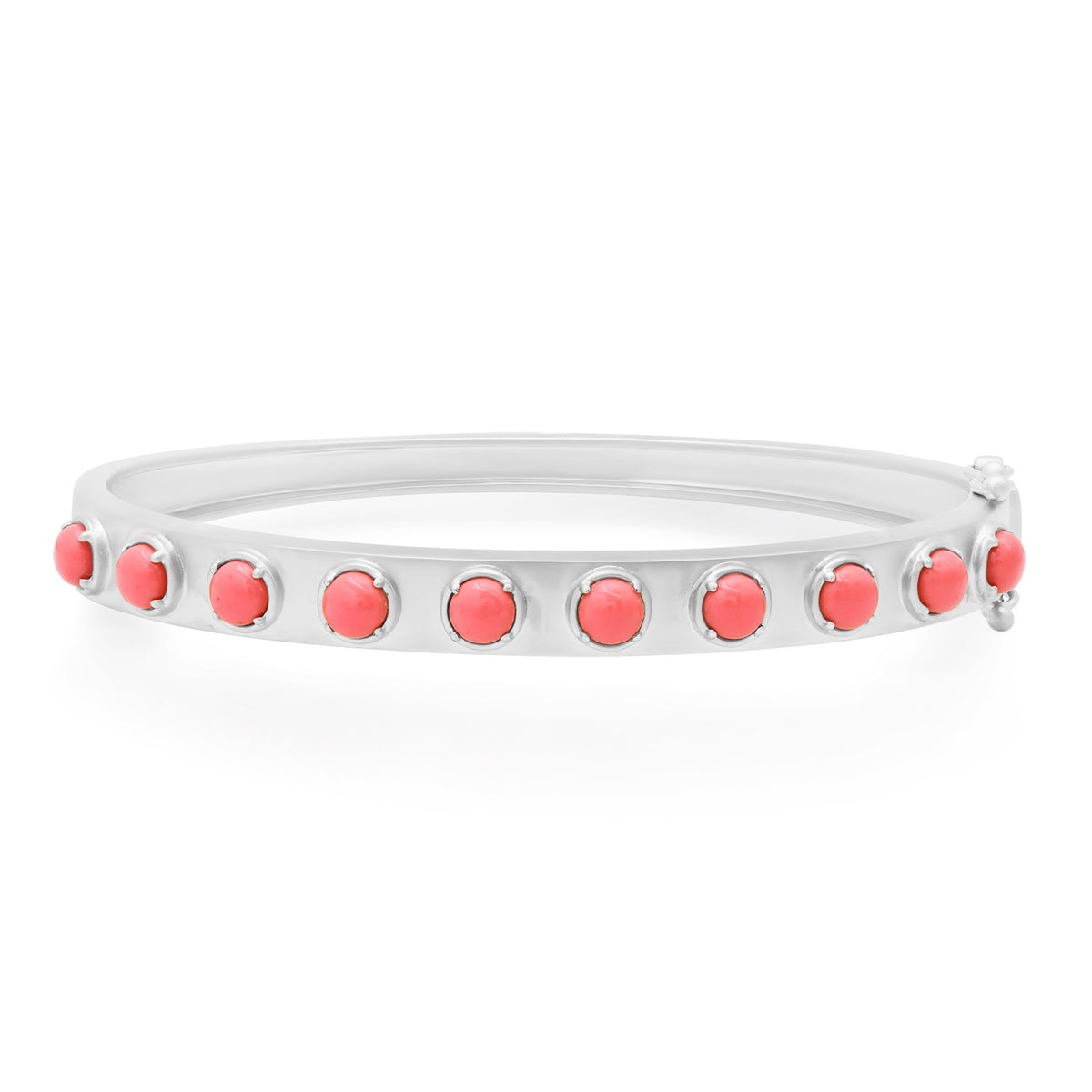 Matte Gold & Cabochon Gemstone Bangle Bracelet