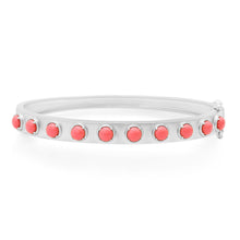 Matte Gold & Cabochon Gemstone Bangle Bracelet