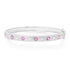 Satin Pink Sapphire & Diamond Rounds Bangle Bracelet