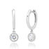 Textured Bezel Diamond Drop Huggie Hoop Earrings