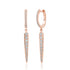 Elongated Pave Diamond Spike Huggie Hoop Earrings