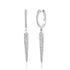 Elongated Pave Diamond Spike Huggie Hoop Earrings