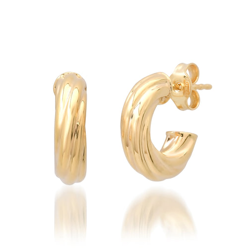 Essential Twisted Gold Huggie Hoop Earrings