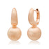 Satin Gold Stationary Ball Drop Huggie Hoop Earrings