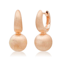 Satin Gold Stationary Ball Drop Huggie Hoop Earrings