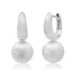 Satin Gold Stationary Ball Drop Huggie Hoop Earrings