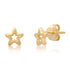 Puffy Open Star Gold Stud Earrings