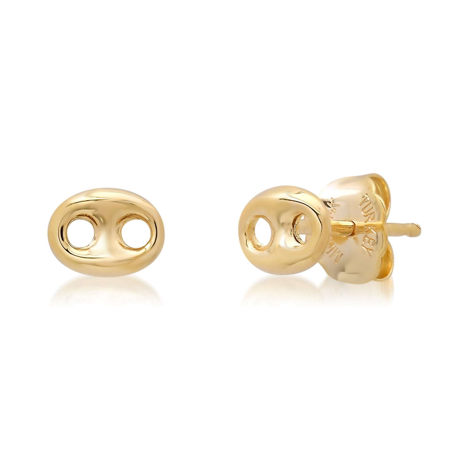 Puffy Open Mariner Gold Stud Earrings