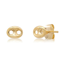 Puffy Open Mariner Gold Stud Earrings