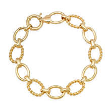 Twisted Gold & High Polish Oval Link Bracelet