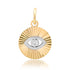 Two-Tone Fluted Diamond Evil Eye Coin Charm