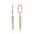 Elongated Pave Diamond Spike Huggie Hoop Earrings