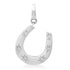 Brushed Satin Gold & Diamond Puffy Horseshoe Charm