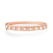 Matte Gold & Cabochon Gemstone Bangle Bracelet