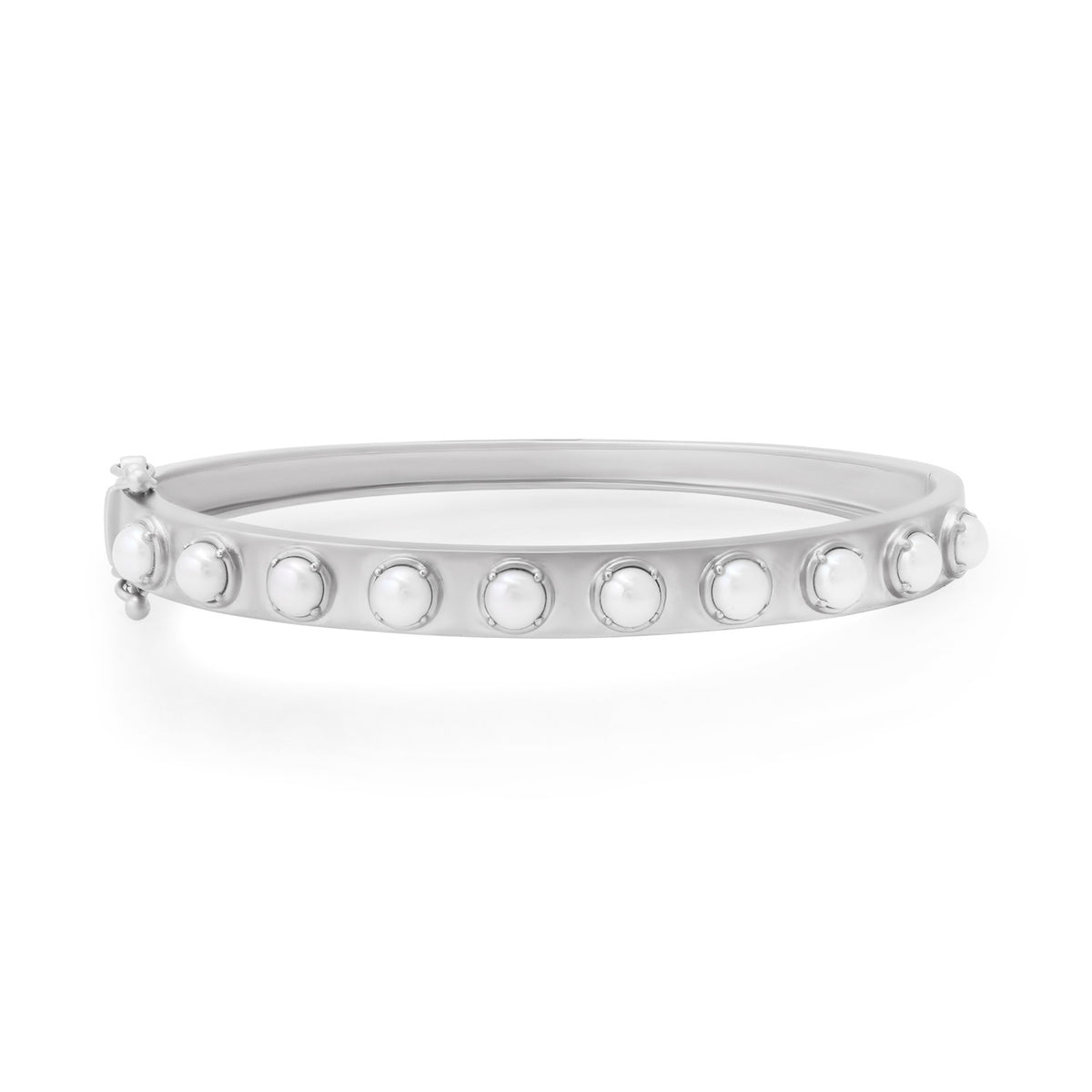 Matte Gold & Cabochon Gemstone Bangle Bracelet