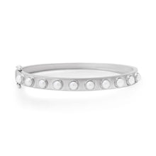 Matte Gold & Cabochon Gemstone Bangle Bracelet