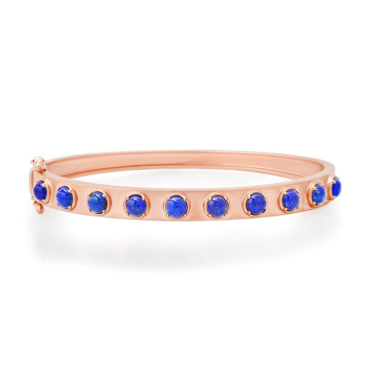 Matte Gold & Cabochon Gemstone Bangle Bracelet
