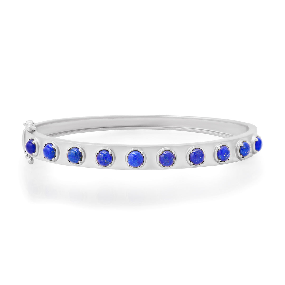 Matte Gold & Cabochon Gemstone Bangle Bracelet