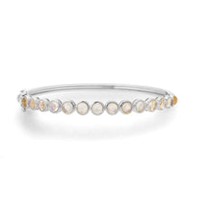 Illuminating Bezel Set Moonstone Bangle Bracelet