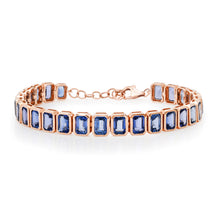 Bezel Set Blue Sapphire Tennis Bracelet