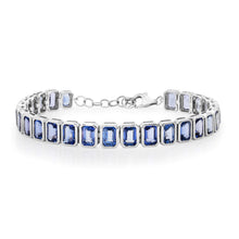 Bezel Set Blue Sapphire Tennis Bracelet