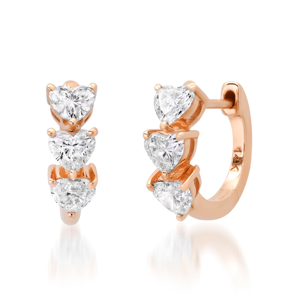 Everyday Diamond Heart Huggie Hoop Earrings