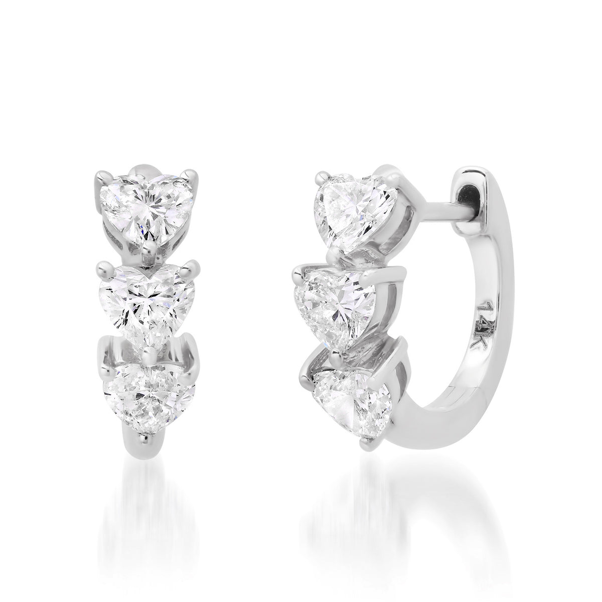 Everyday Diamond Heart Huggie Hoop Earrings