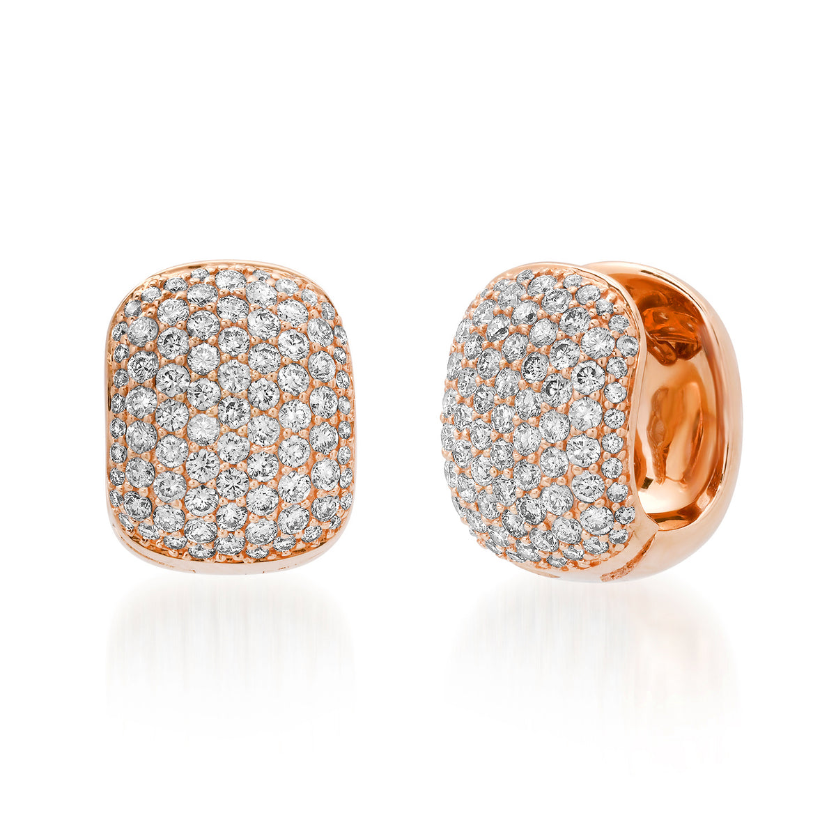 Chubby Pave Diamond Huggie Hoop Earrings