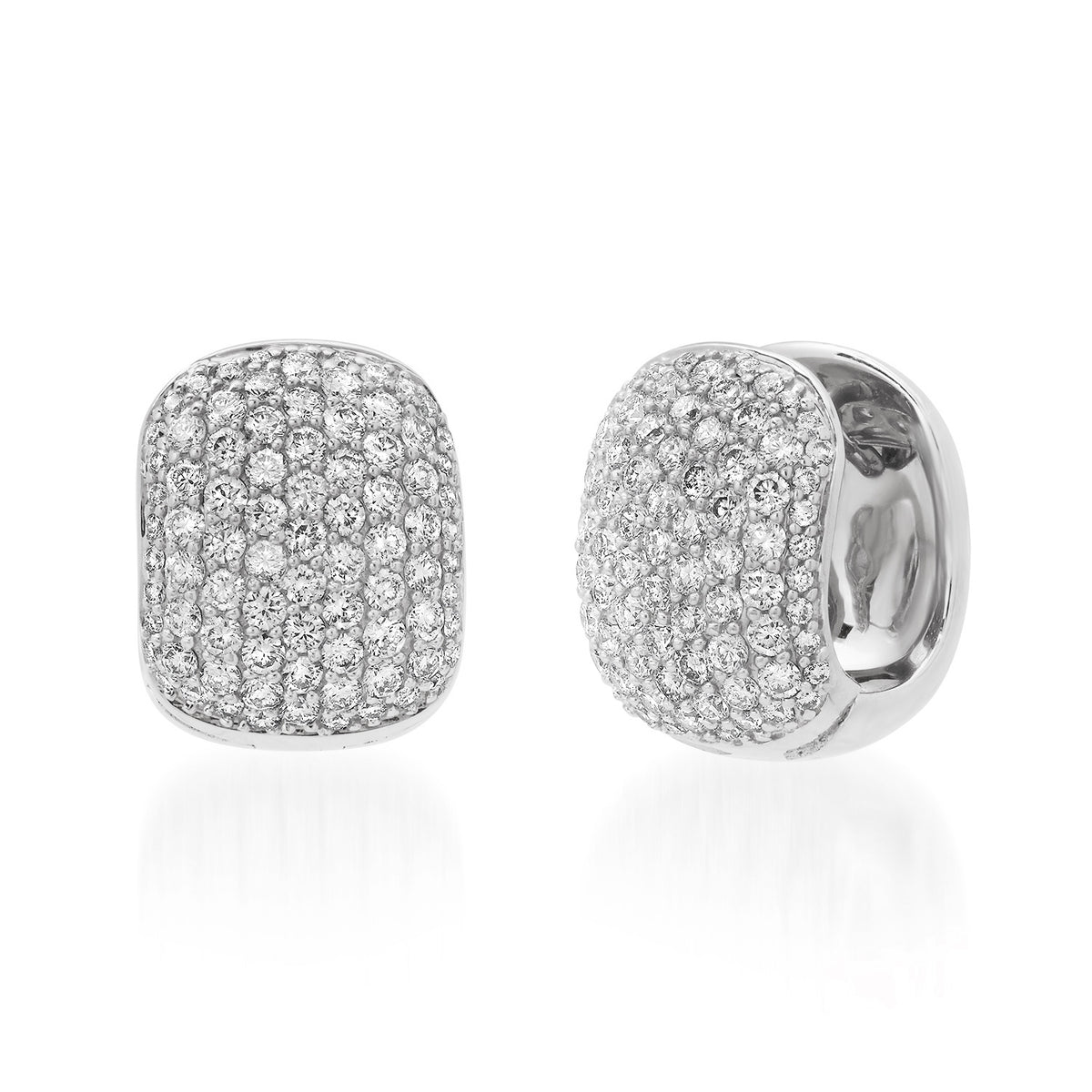 Chubby Pave Diamond Huggie Hoop Earrings