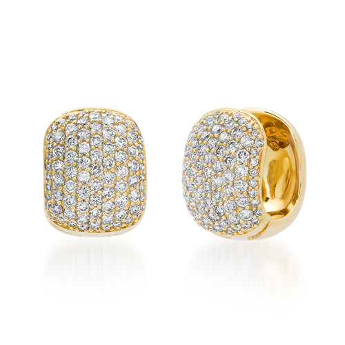 Chubby Pave Diamond Huggie Hoop Earrings