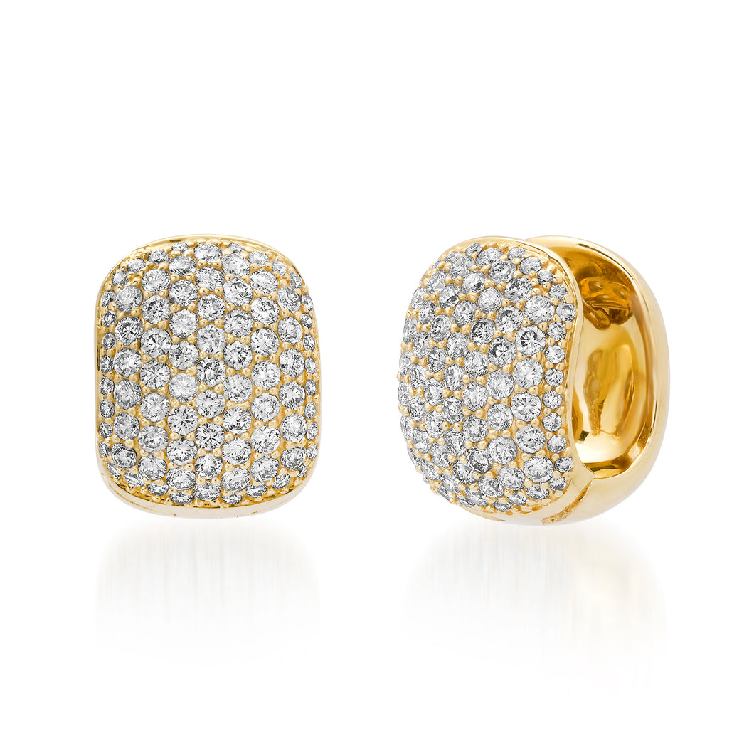 Chubby Pave Diamond Huggie Hoop Earrings