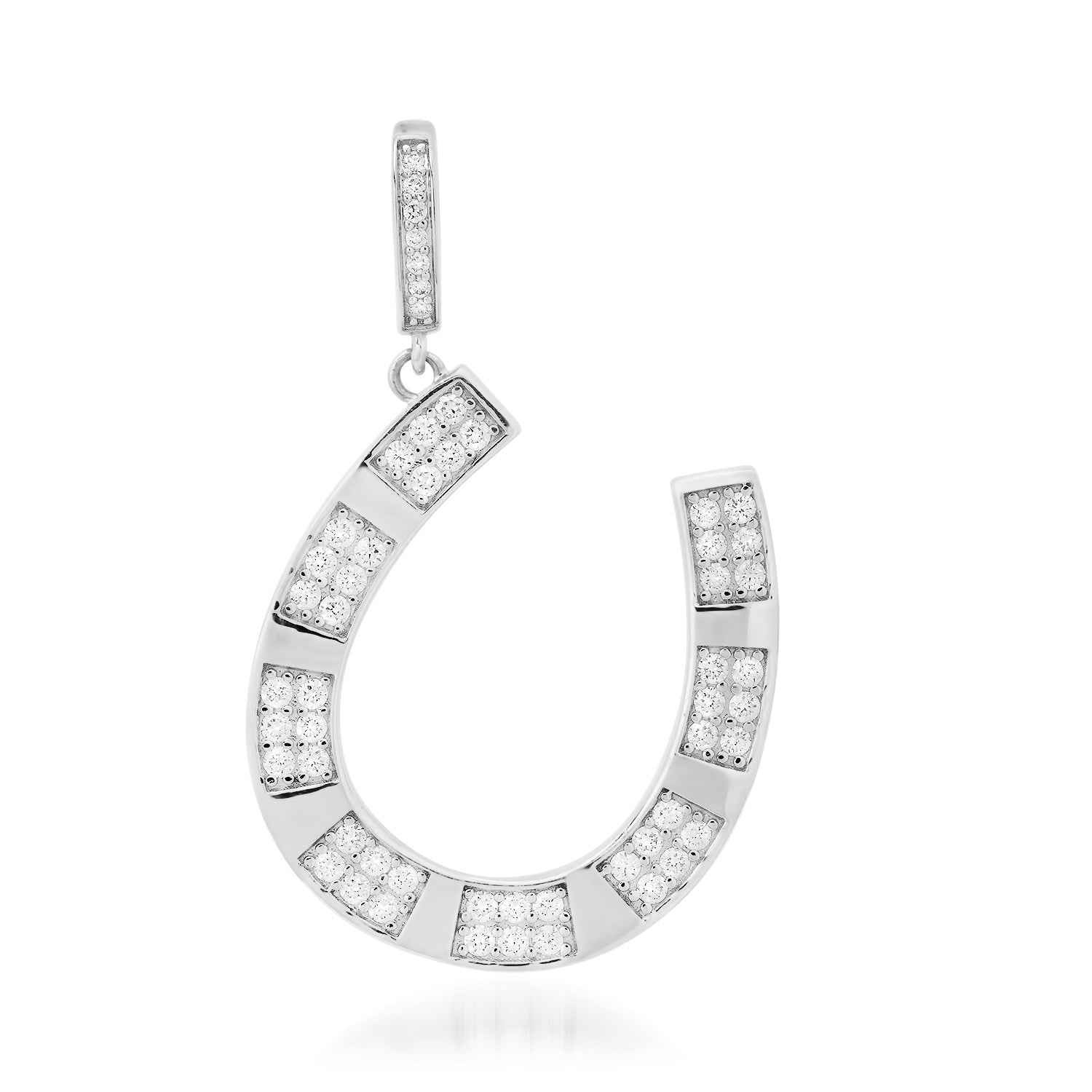 Alternating Pave Diamond Horseshoe Charm