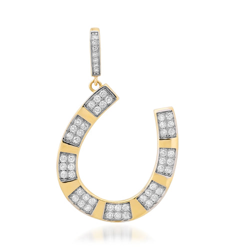 Alternating Pave Diamond Horseshoe Charm