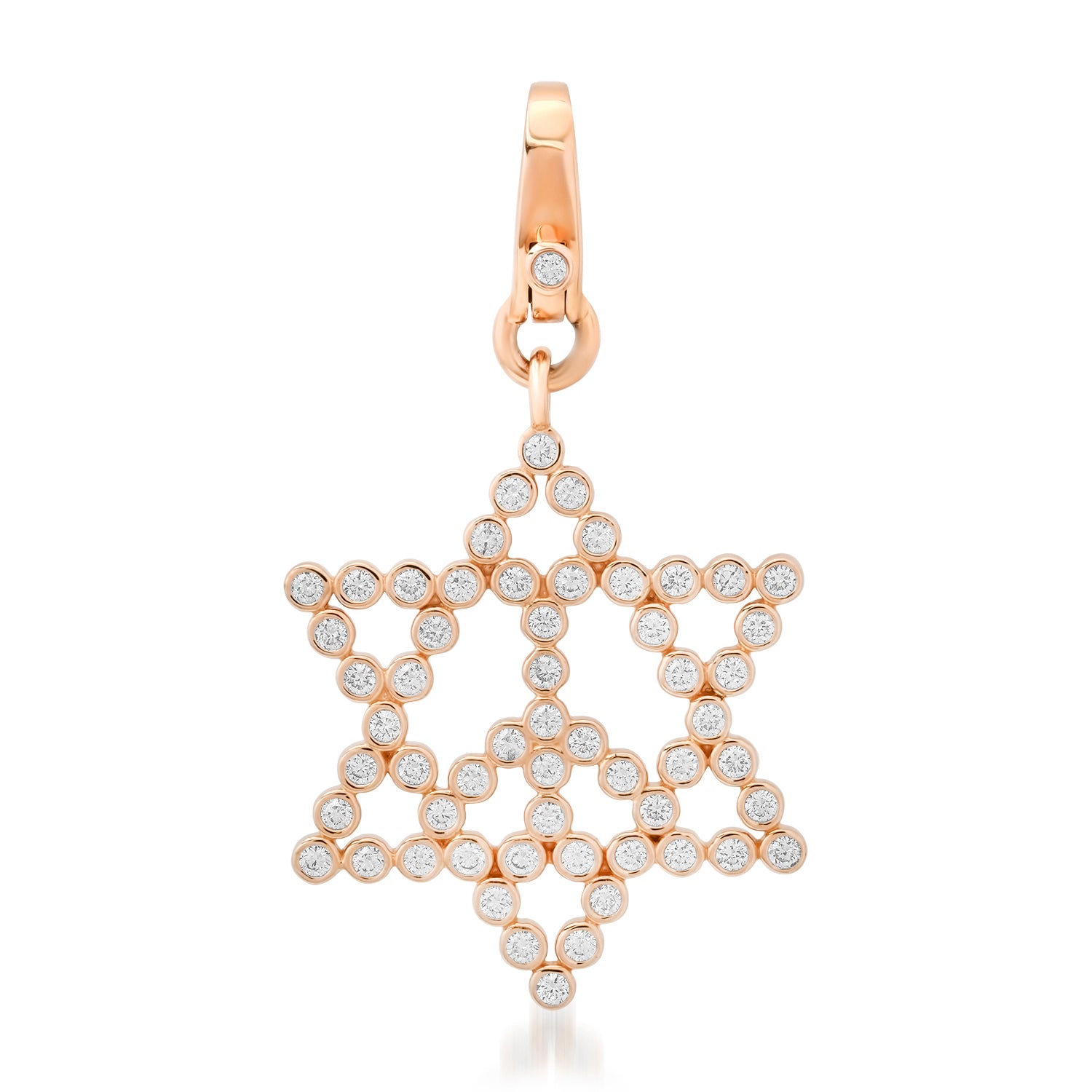 Diamond Bezel Star of David Peace Charm