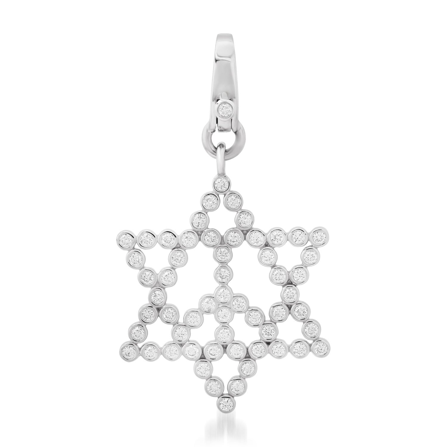 Diamond Bezel Star of David Peace Charm