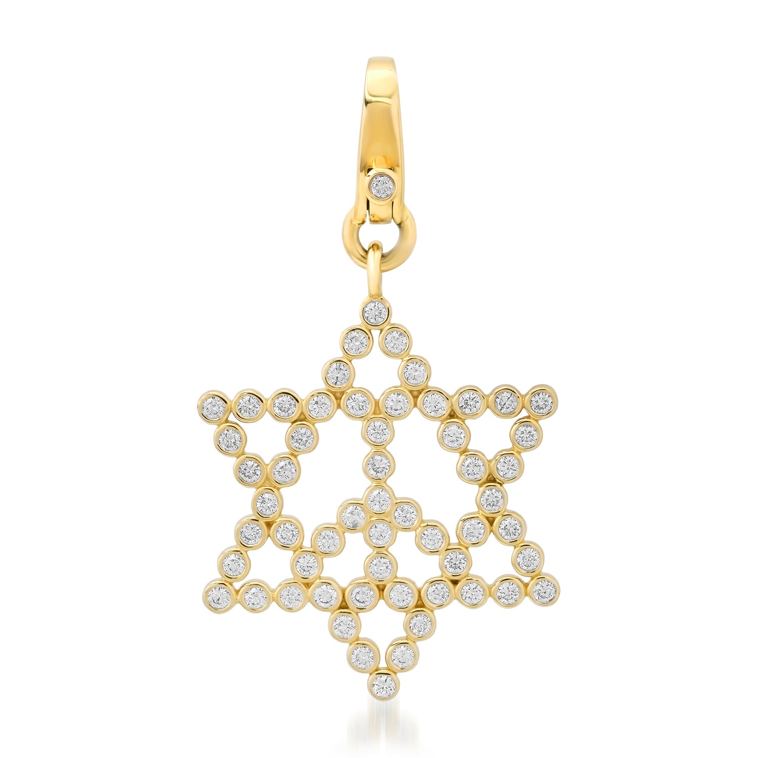 Diamond Bezel Star of David Peace Charm