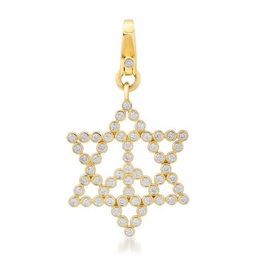 Diamond Bezel Star of David Peace Charm