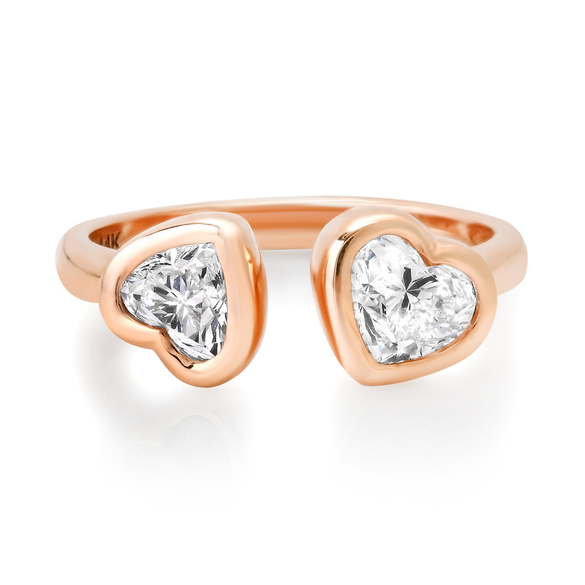 Darling Duo Toi et Moi Diamond Heart Ring