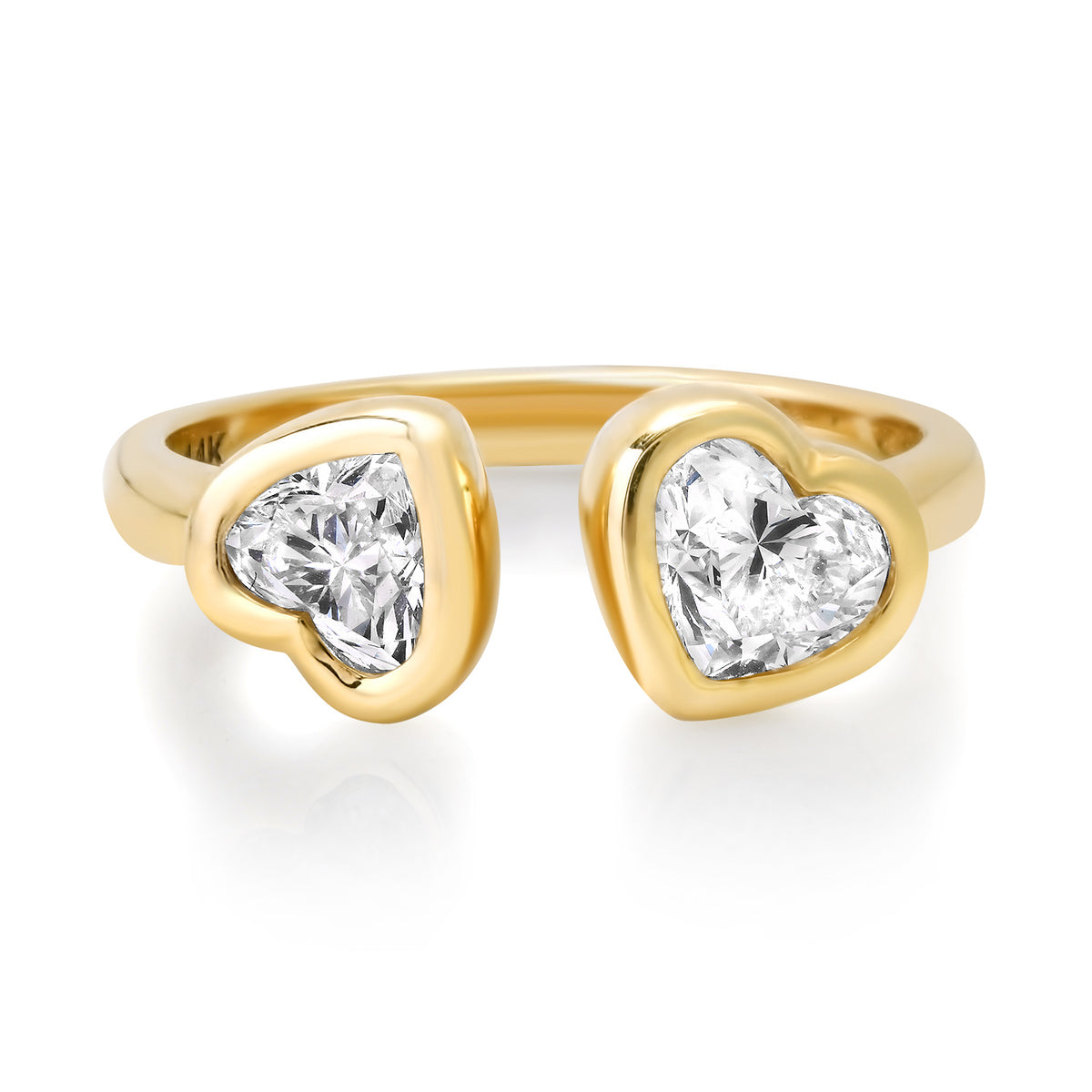 Darling Duo Toi et Moi Diamond Heart Ring