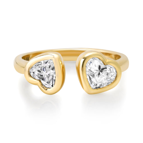 Darling Duo Toi et Moi Diamond Heart Ring