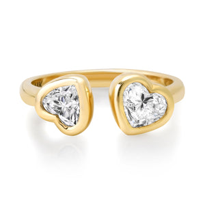 Darling Duo Toi et Moi Diamond Heart Ring