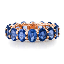 Blue Sapphire Oval Eternity Band Ring