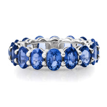 Blue Sapphire Oval Eternity Band Ring