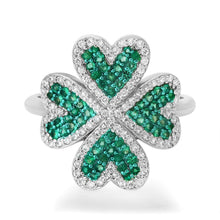 Lucky Emerald & Diamond Clover Ring
